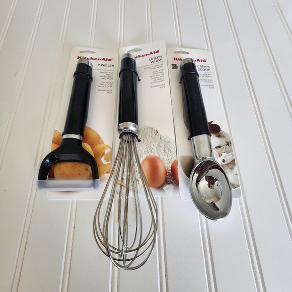 KitchenAid Prep utility Whisk , ice cream scoop, y- peeler in black kitc… - Picture 1 of 8